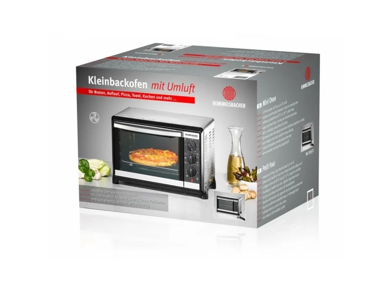 Rommelsbacher BG 1055/E - Elektrisk ovn - konvektion - 18 liter - 1.1 kW - rustfrit stål