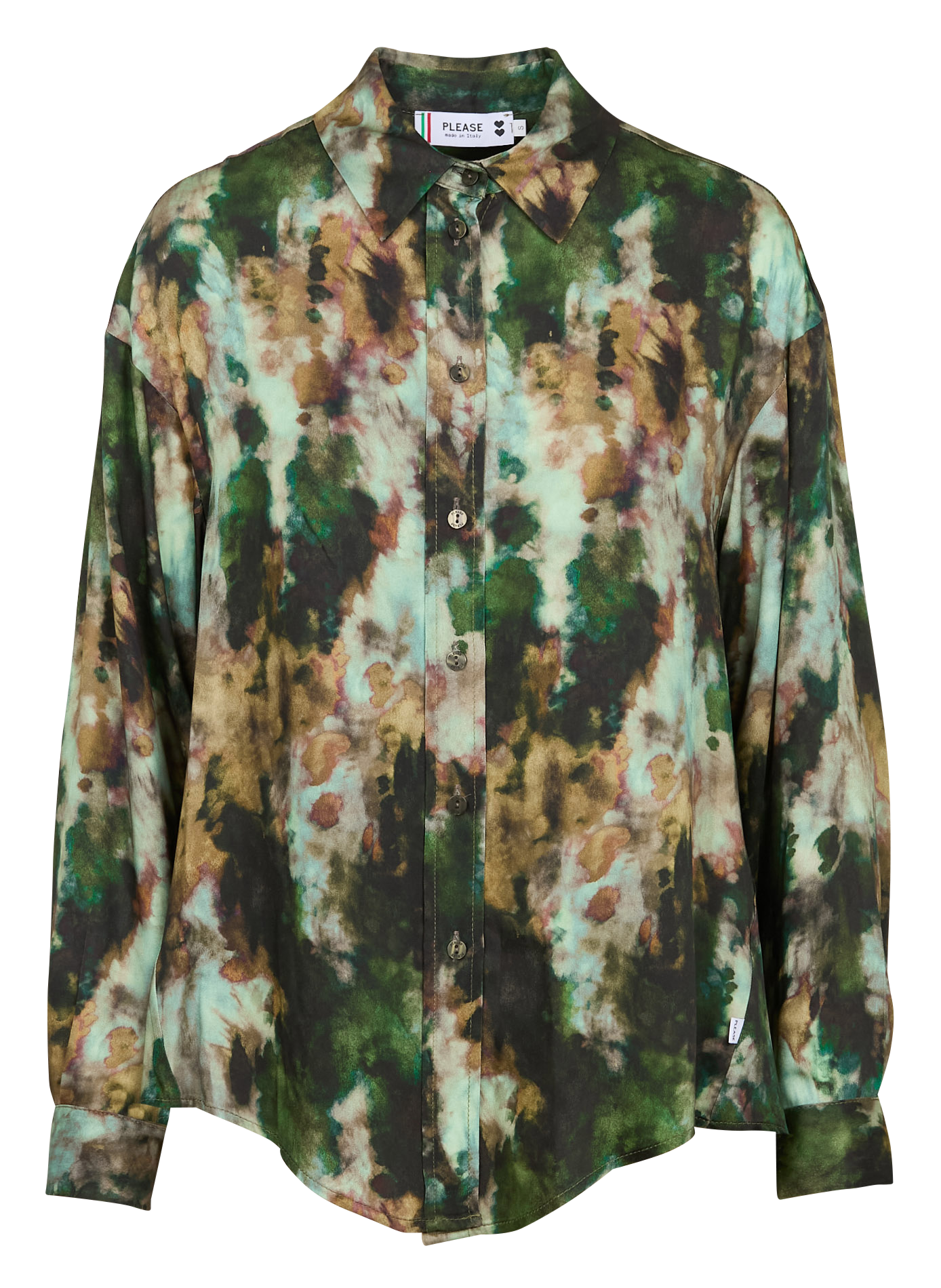 Chemise col classique imprimée | Vert