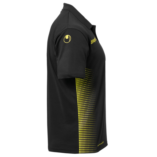 Camisa Polo Score Preta/Amarelo Fluorescente Uhlsport