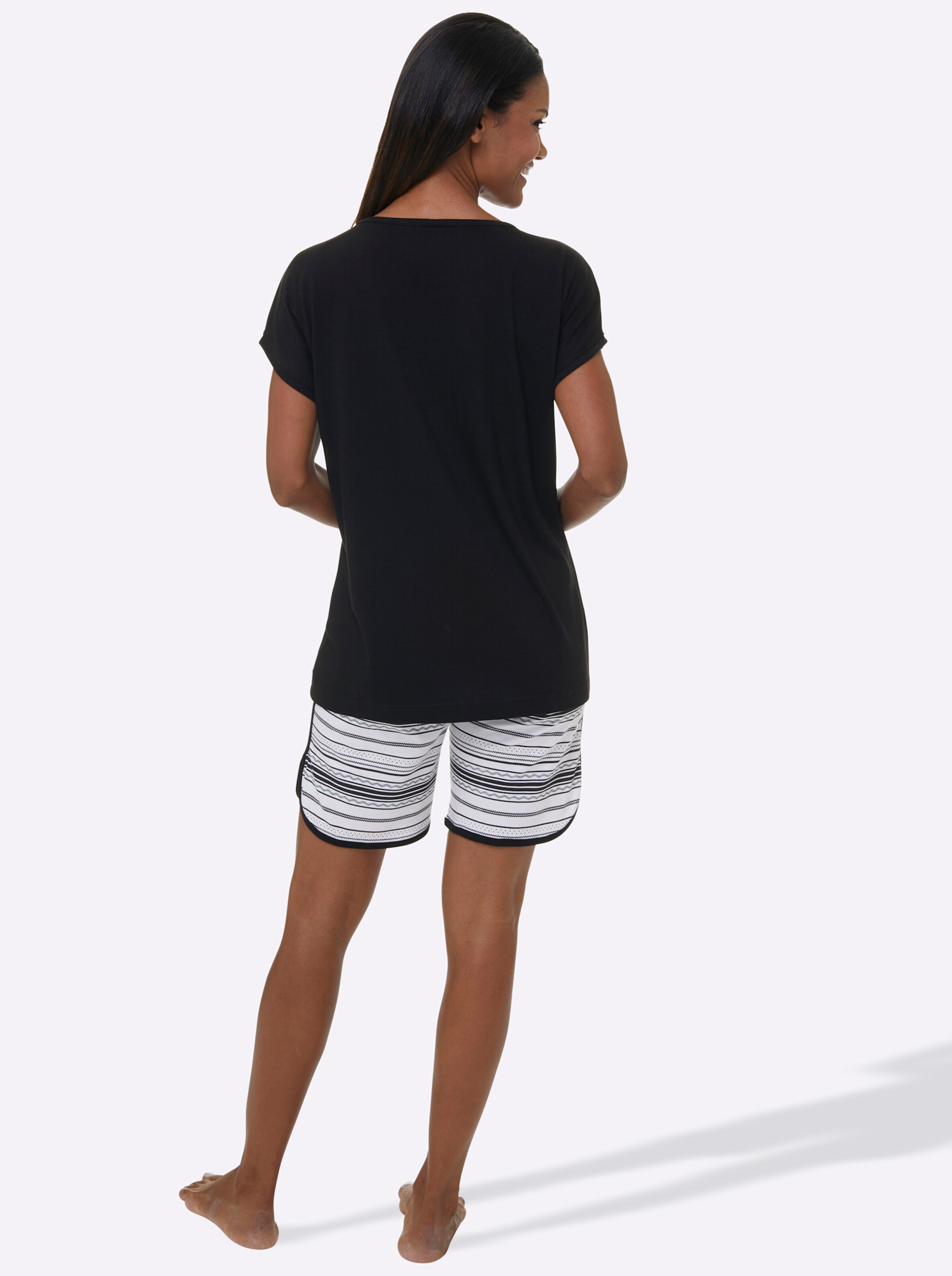wäschepur Shortys in schwarz + weiß