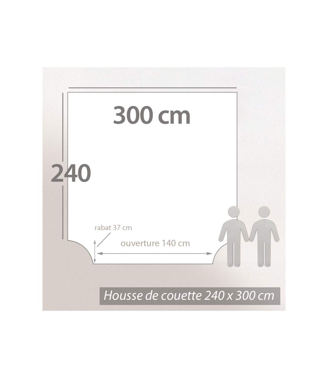 Housse de couette 200x200 cm percale coton TRINIDAD mousson