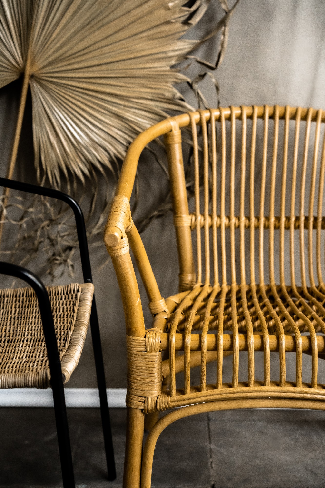 Rund-Lehnstuhl 'Trendton', Rattan natur, B 57 cm, H 76 cm, L 61 cm von fischer's lagerhaus