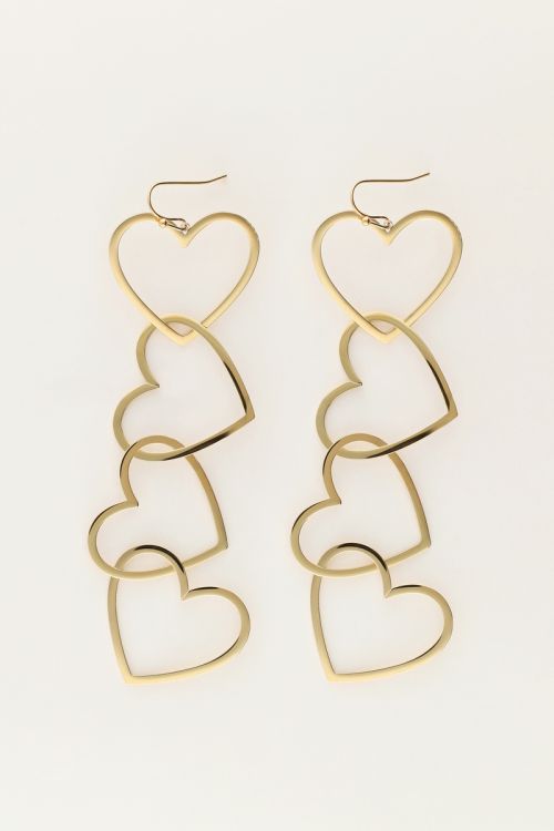Statement oorhangers met open hartjes
