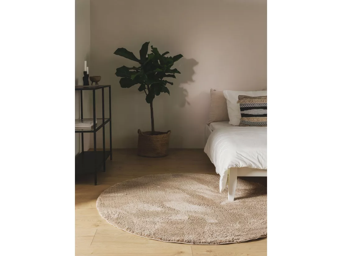 Tapis à poils longs rond Soda Beige ø 200 cm rond