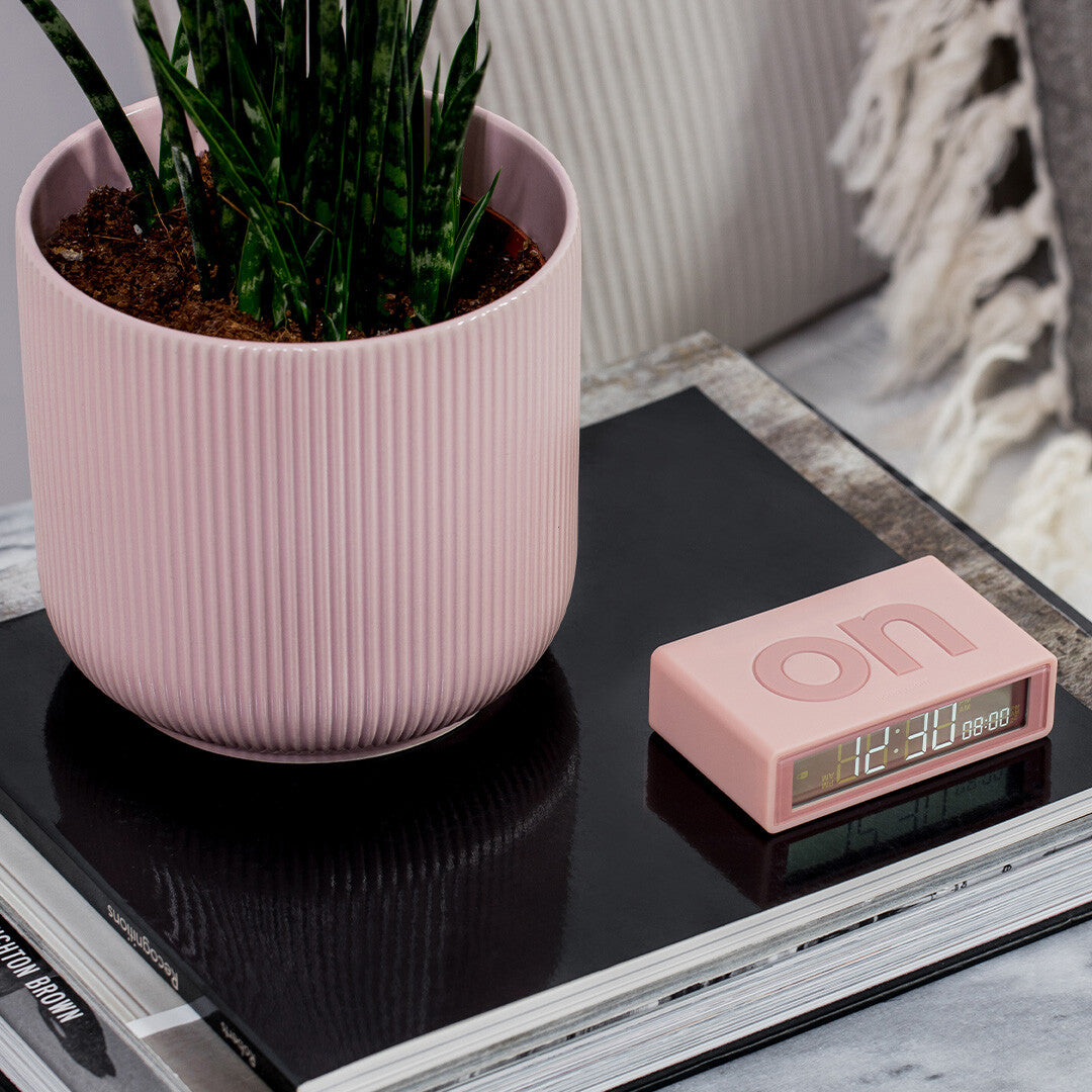 Lexon flip classic digitale wekker - pink