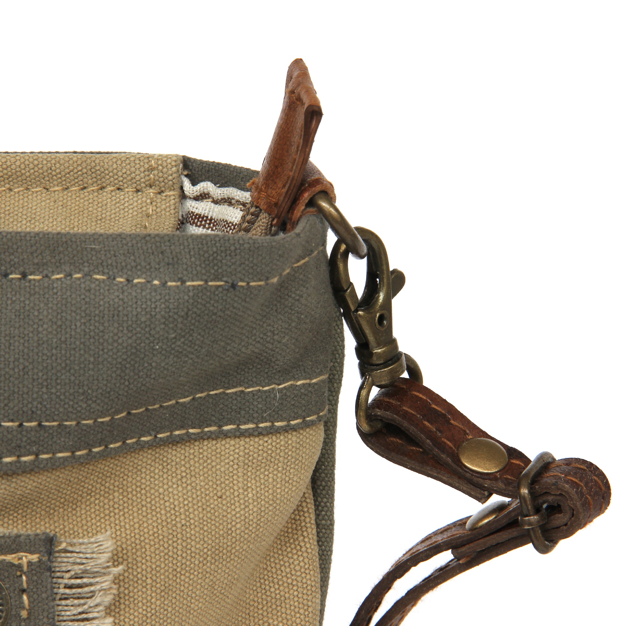 Umhängetasche 'Half and Full', beige, grau, B 23 cm, H 27 cm günstig bestellen
