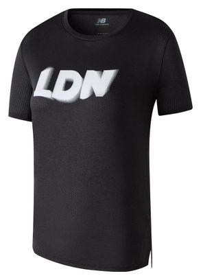 Maillot manches courtes New Balance Athletics London Noir Femme