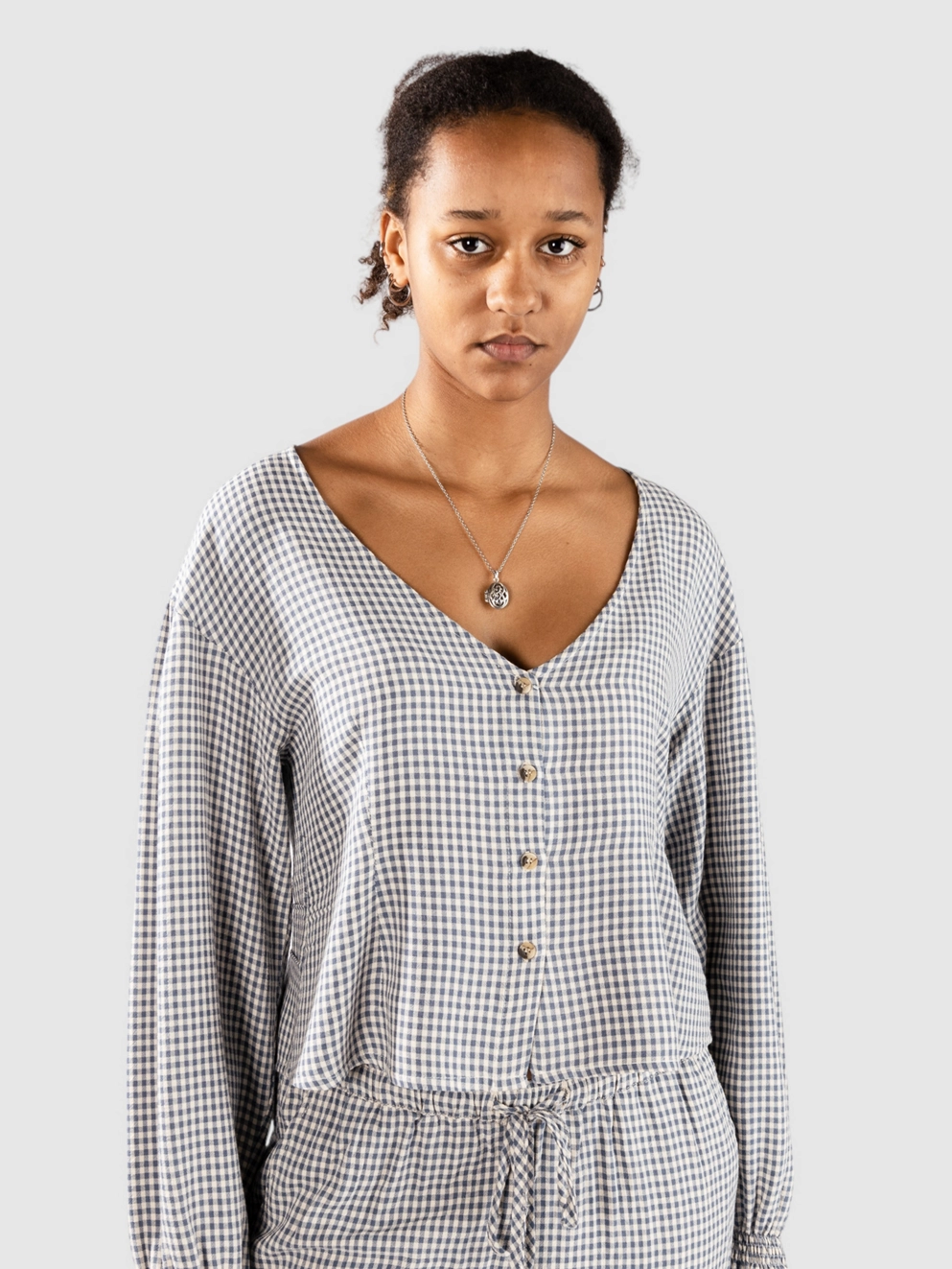 Brixton The Meadow Blouse Shirt azure blue gingham