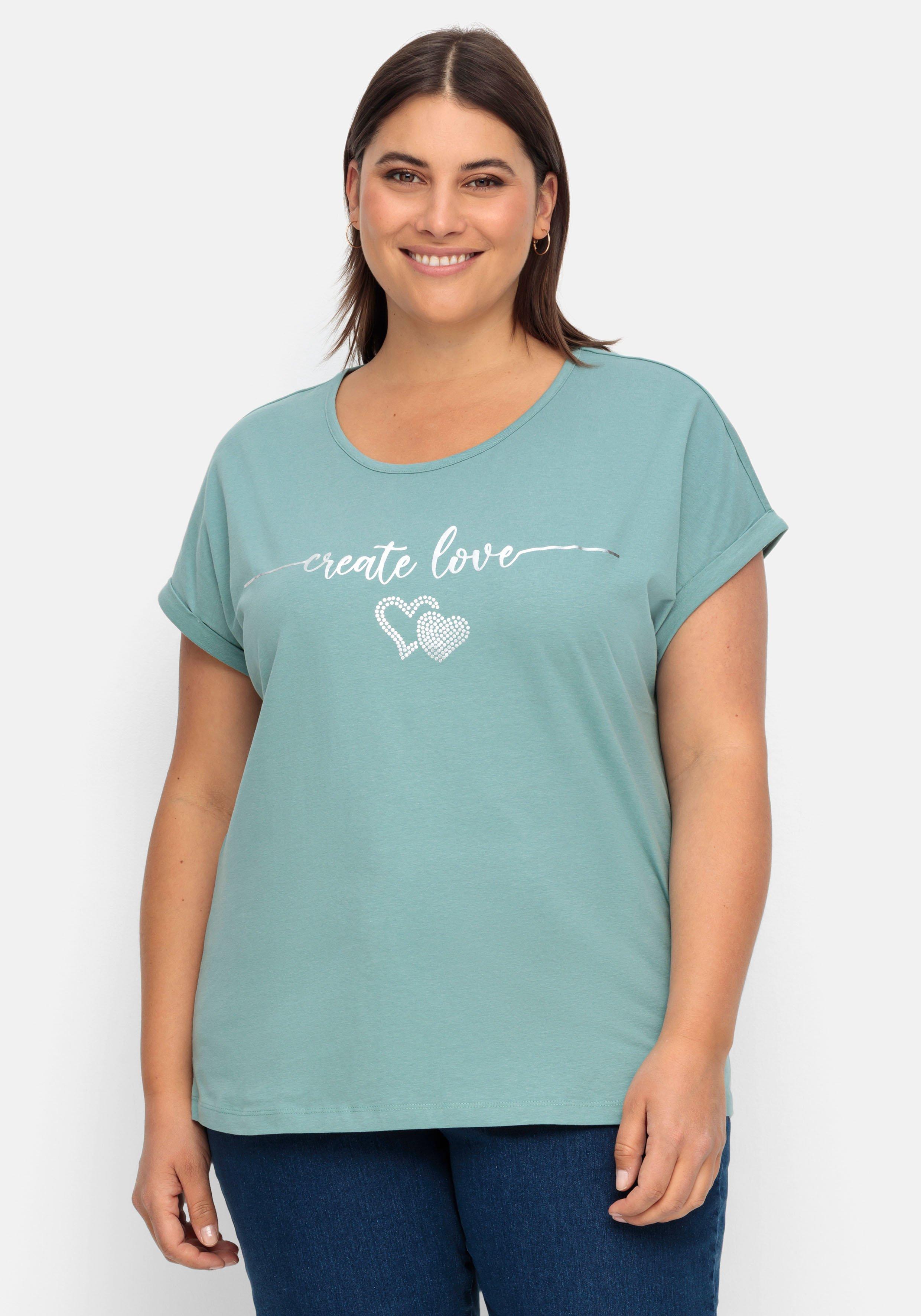 Jerseyshirt mit Glitzer-Frontprint