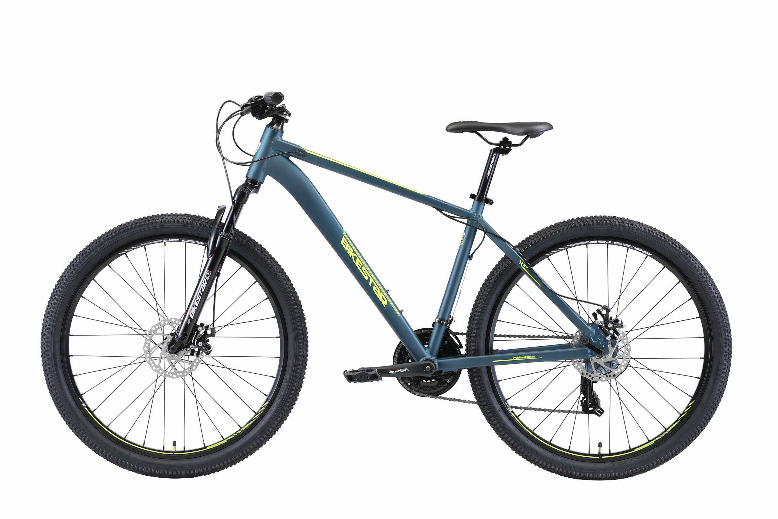 BikeStar hardtail MTB, Sport, 27.5 inch, 21 speed, blauw/geel