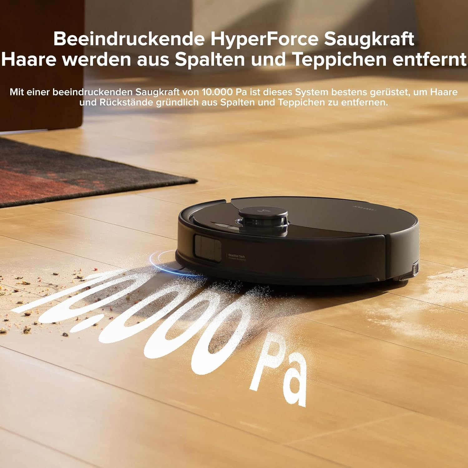roborock Q10 X5 Saugroboter mit Wischfunktion, 10.000 Pa Saugkraft, Dual Anti-Tangle System, JawScrapers Bürste, intelligente Hindernisvermeidung, Saug und Wischroboter für Tierhaare&Teppiche, Schwarz