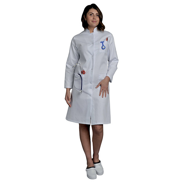 Blouse femme pour milieu médical, polycoton, coloris blanc, taille 40 / 42