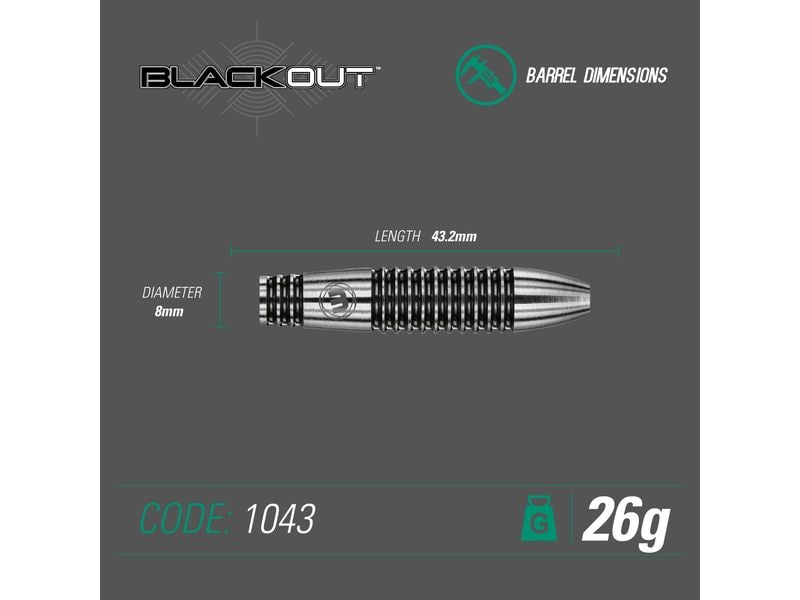 Winmau Dartpfeile Steeldart Blackout 3 Stück Dartpfeile entworfen mit Hilfe 3D-Modeling-Technologie