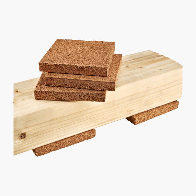 Avstandsplate, kork, 70 x 70 x 10 mm, 25 stk.