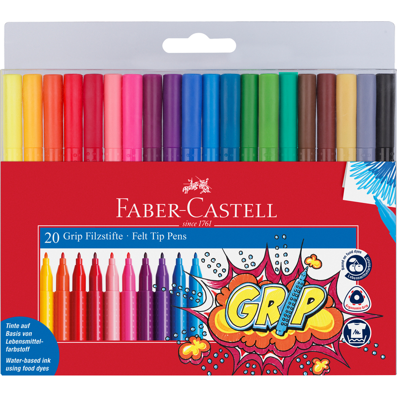 Faber-Castell Faserschreiber Grip, 20 Stück, assortiert