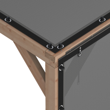 Silvano pergola douglas 324 x 324 cm met schaduwdoek en zijdoek