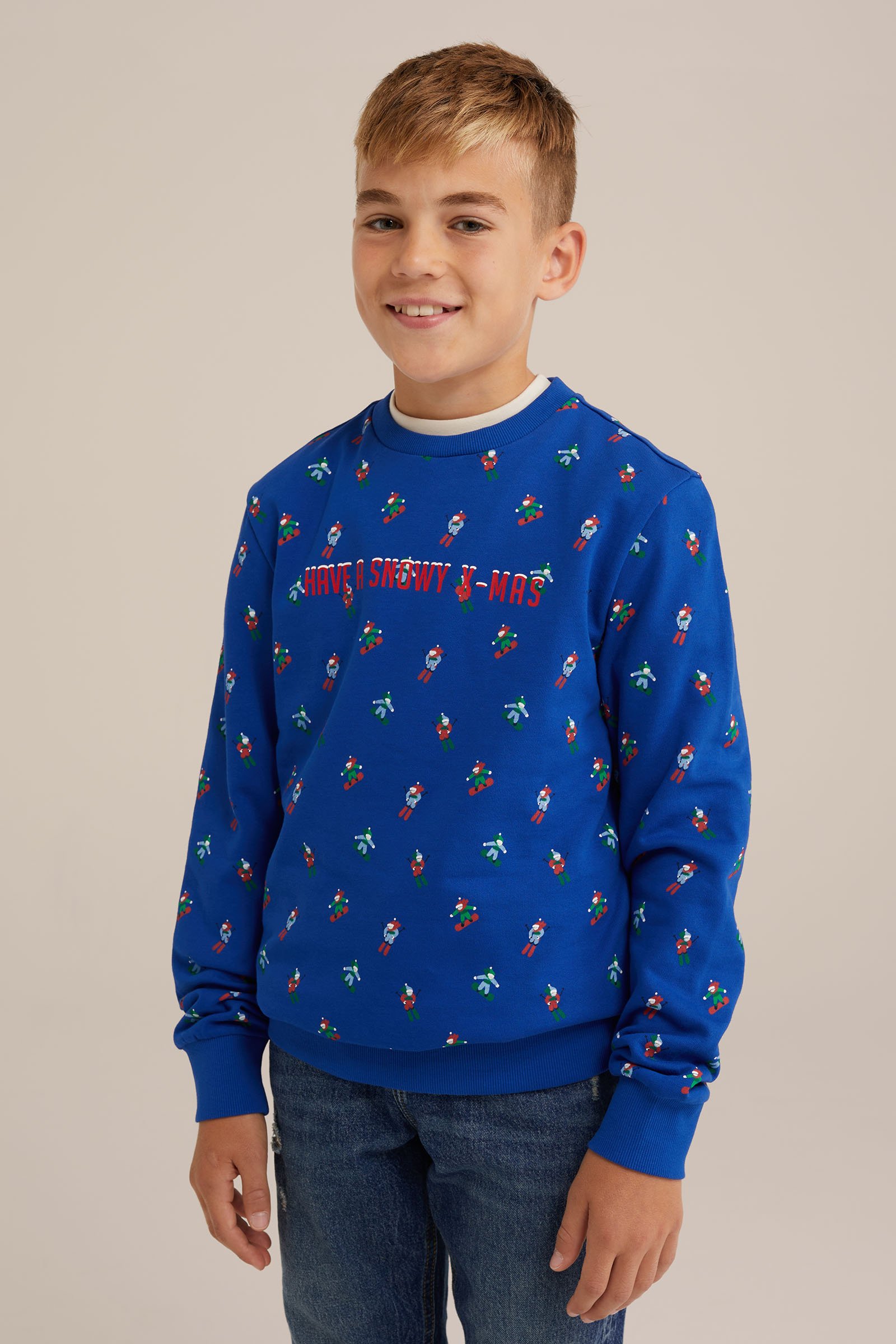 Jongens sweater met dessin WE Fashion Kobaltblauw