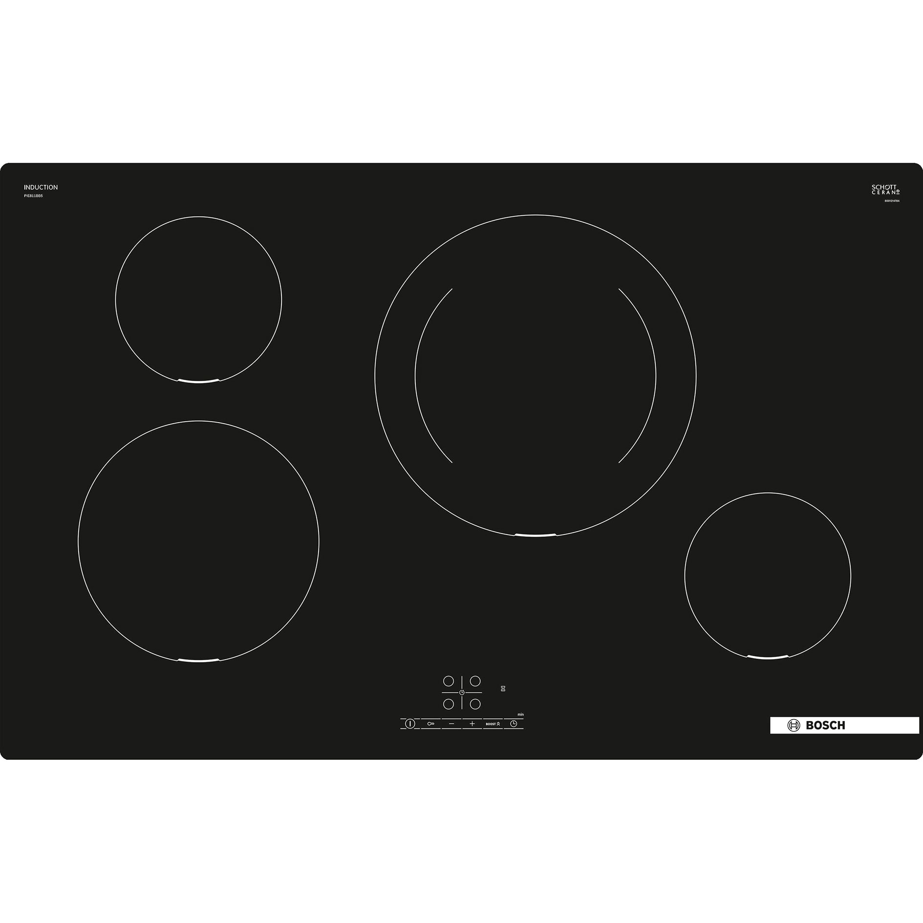BOSCH Einbau-Induktionskochfeld PIE811BB5E - rahmenlos