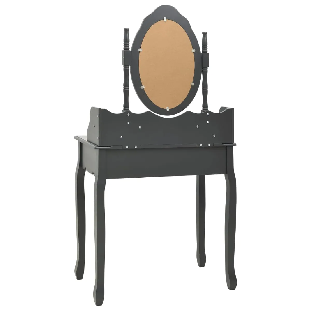 Helloshop26 Ensemble de coiffeuse avec tabouret - Gris