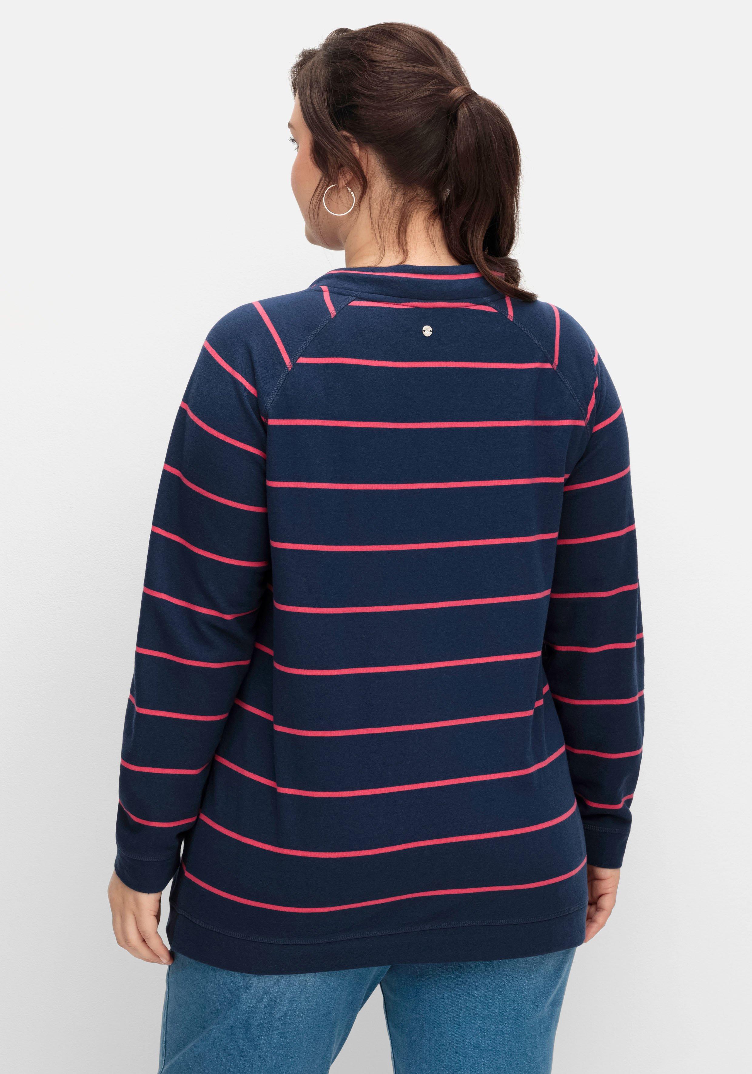 Gestreiftes Sweatshirt mit Stehkragen