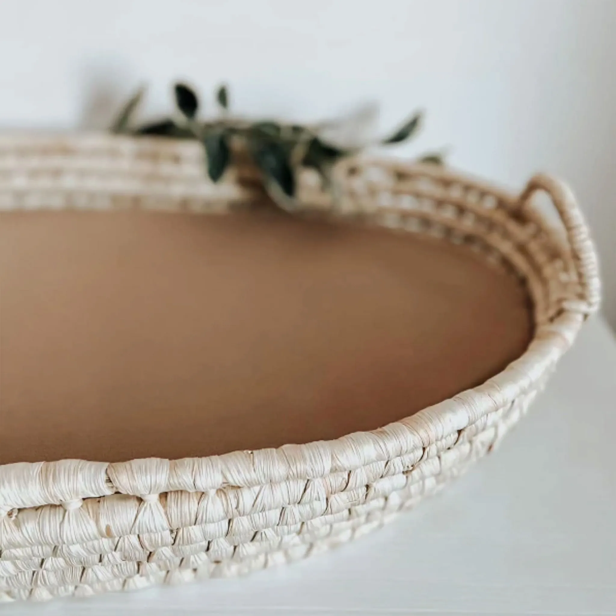 Must Be Baby Drap Contour pour Panier en Rotin - Latté