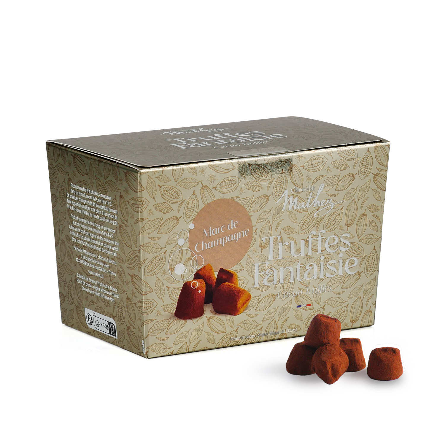 Truffes fantaisie au Marc de Champagne en ballotin