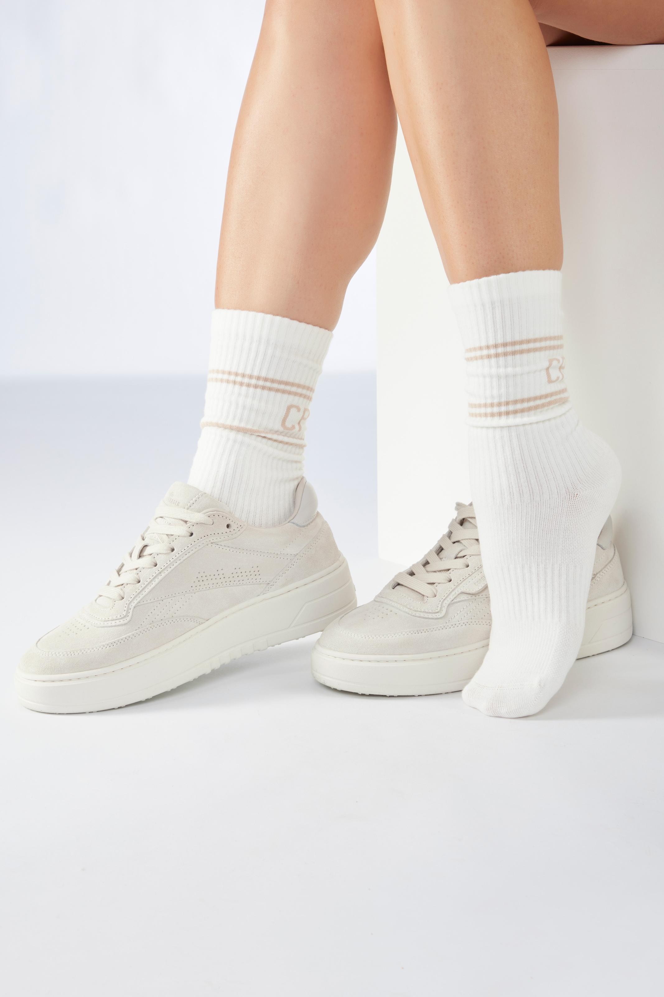 Copenhagen Studios Langsocken Packung, 2 Stk. tlg. mit Pikeé-Struktur unter der Sohle