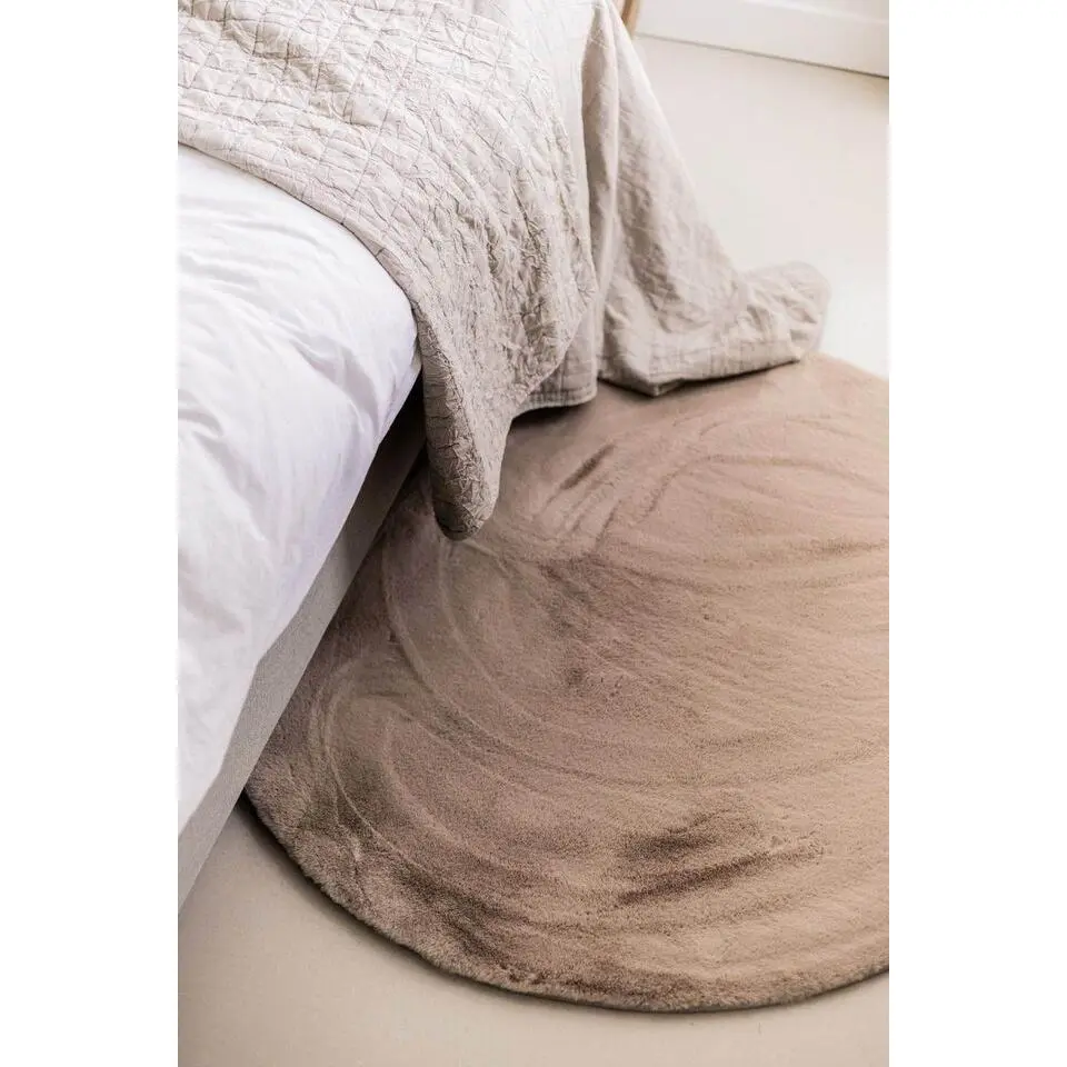 Interieur05 rond vloerkleed Lux beige/taupe - 120 x 120 cm