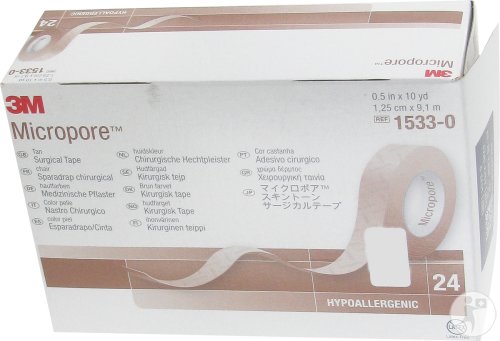 3M Micropore Sparadrap Skin Tone Rouleau 1,25cm x 9,14m Pièces 24 (15330)