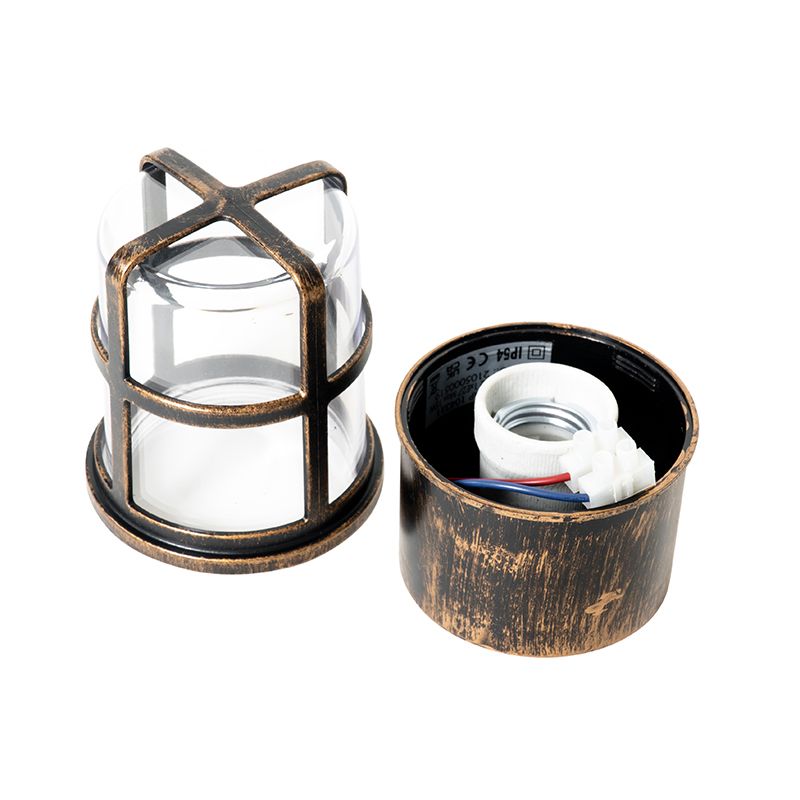 Plafond- en wandlamp antiek goud IP54 - Kiki