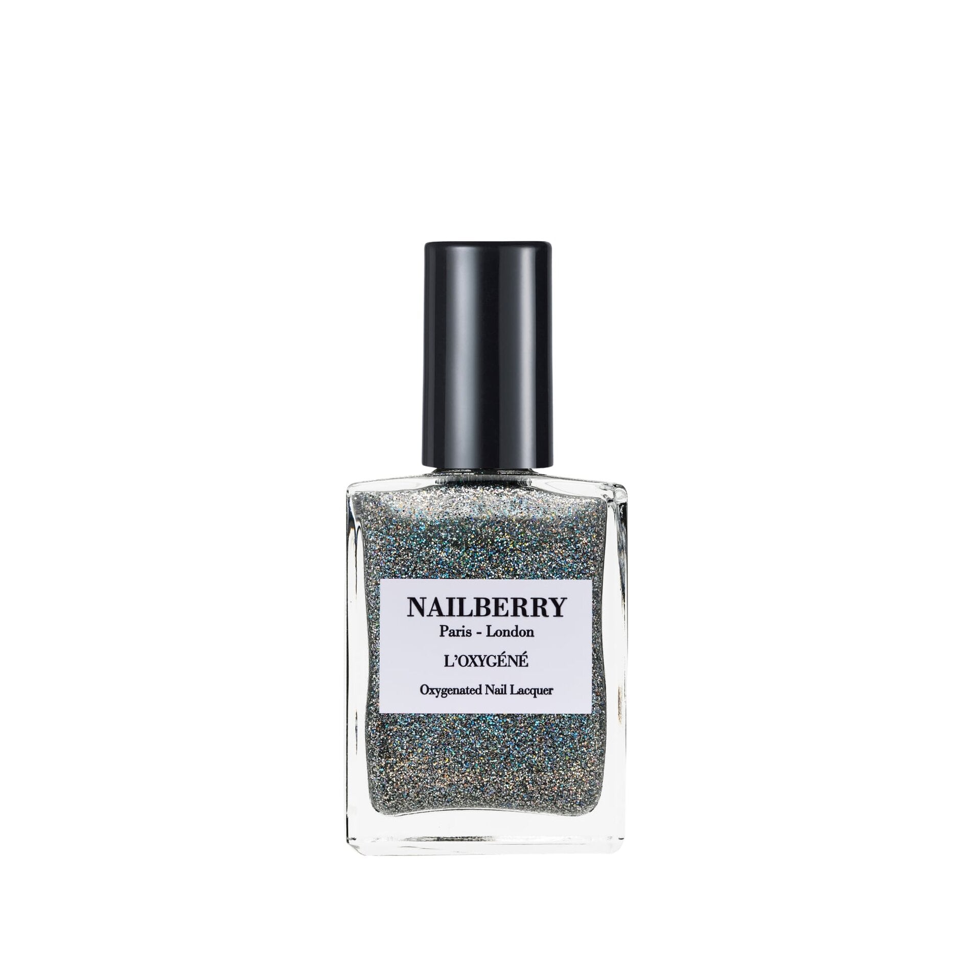 NAILBERRY  Cosmic Fine Glitter topcoat/Neglelak, Semi-sheer glitter - 15 ml.