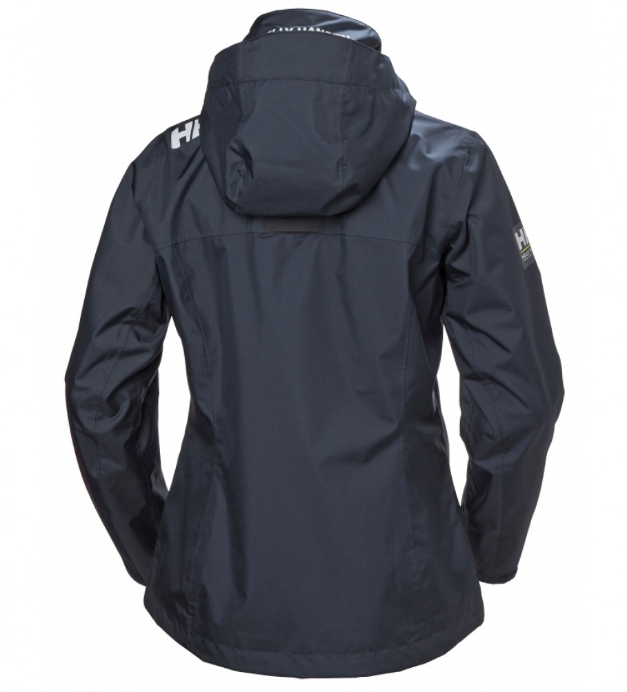 Jaqueta Helly Hansen W Crew com capuz, camada intermediária, cor azul marinho.