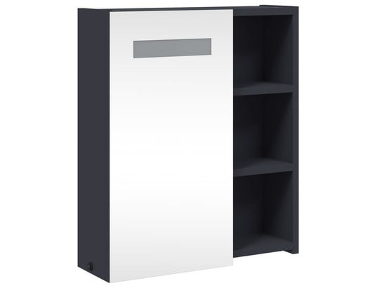 VIDAXL - Armoire de salle de bain à miroir avec led gris 45x13x52 cm