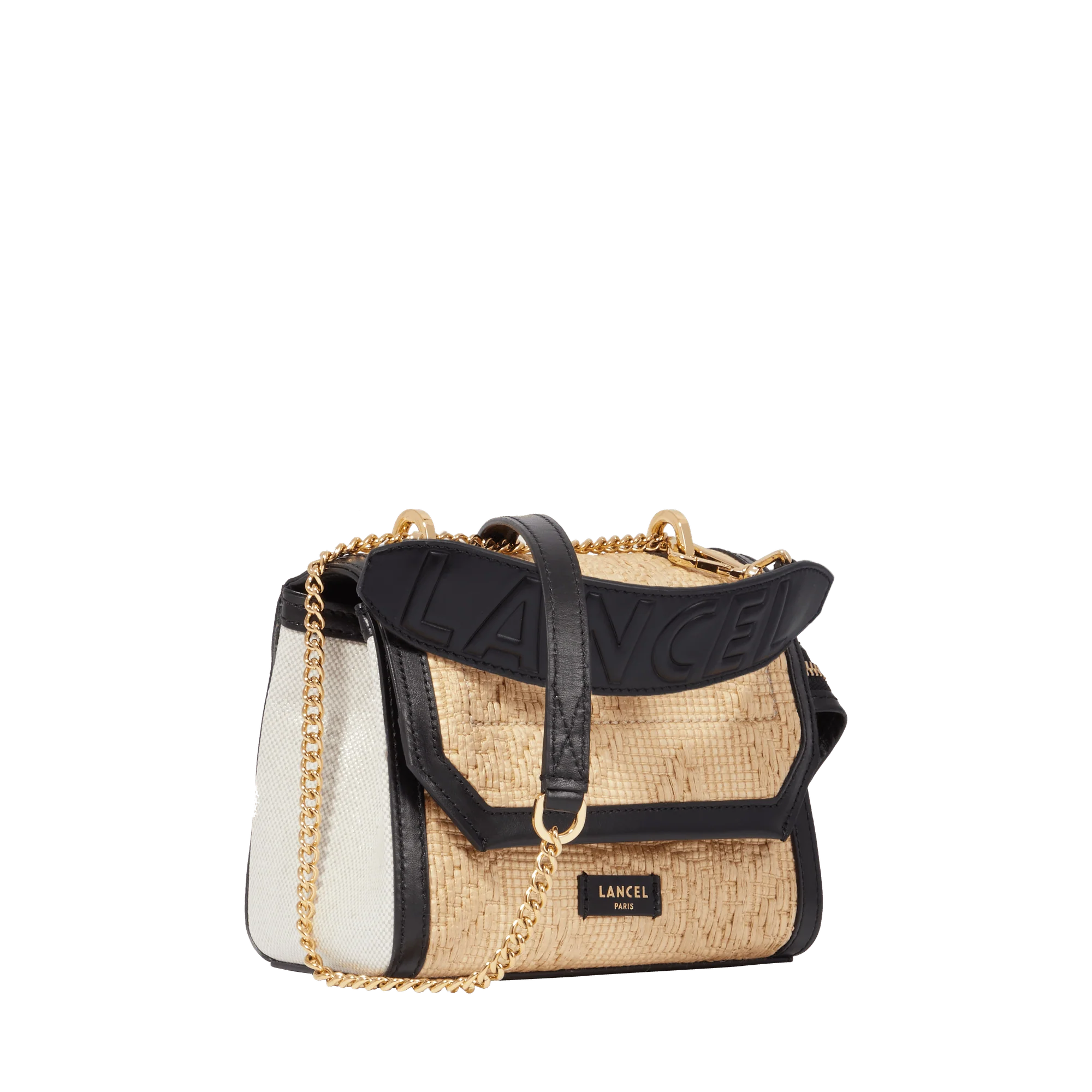 S flap bag Ninon de Lancel-Naturel/Noir