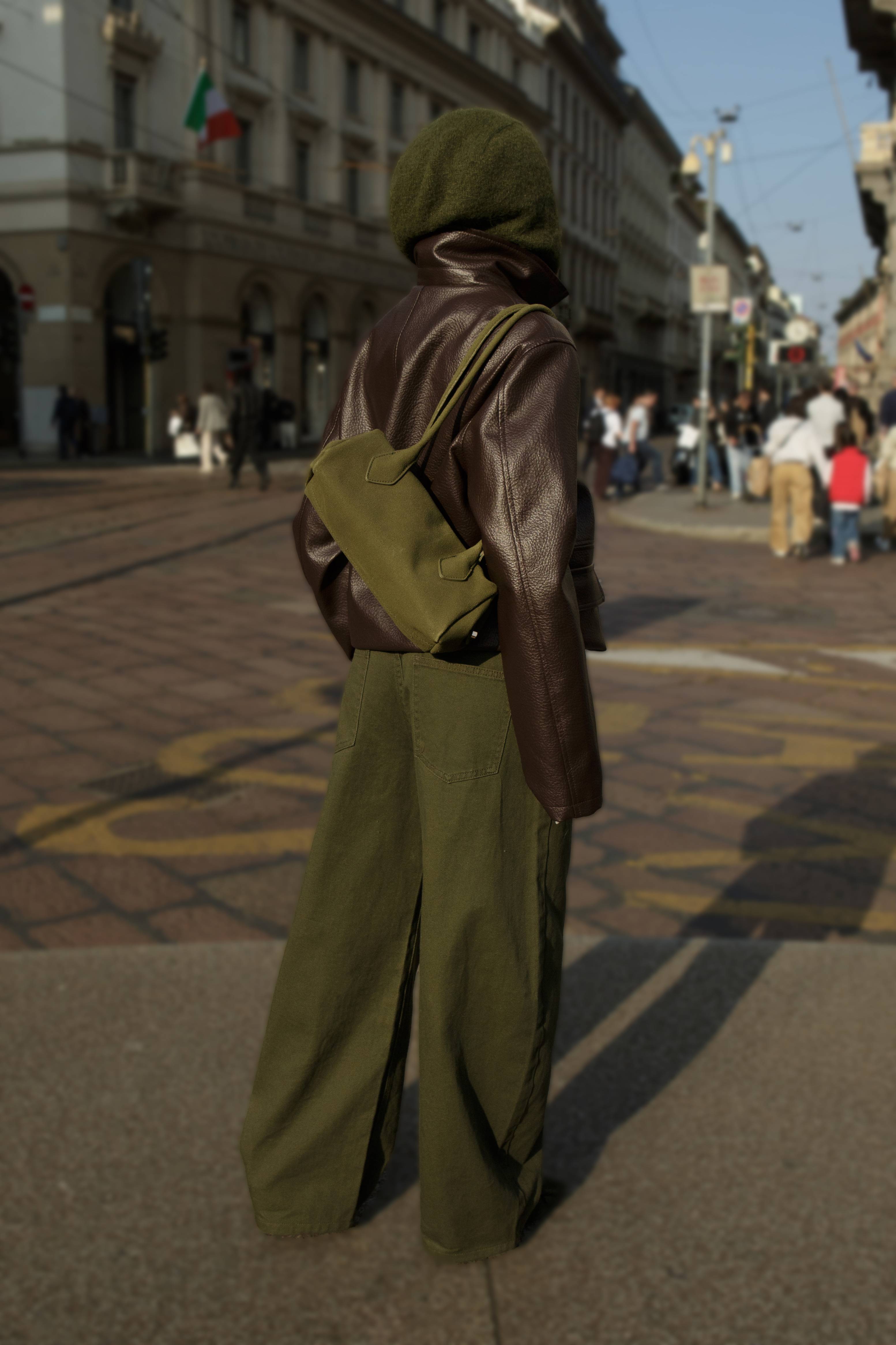 Chocolat Veste Oversize En Synthétiquecuir