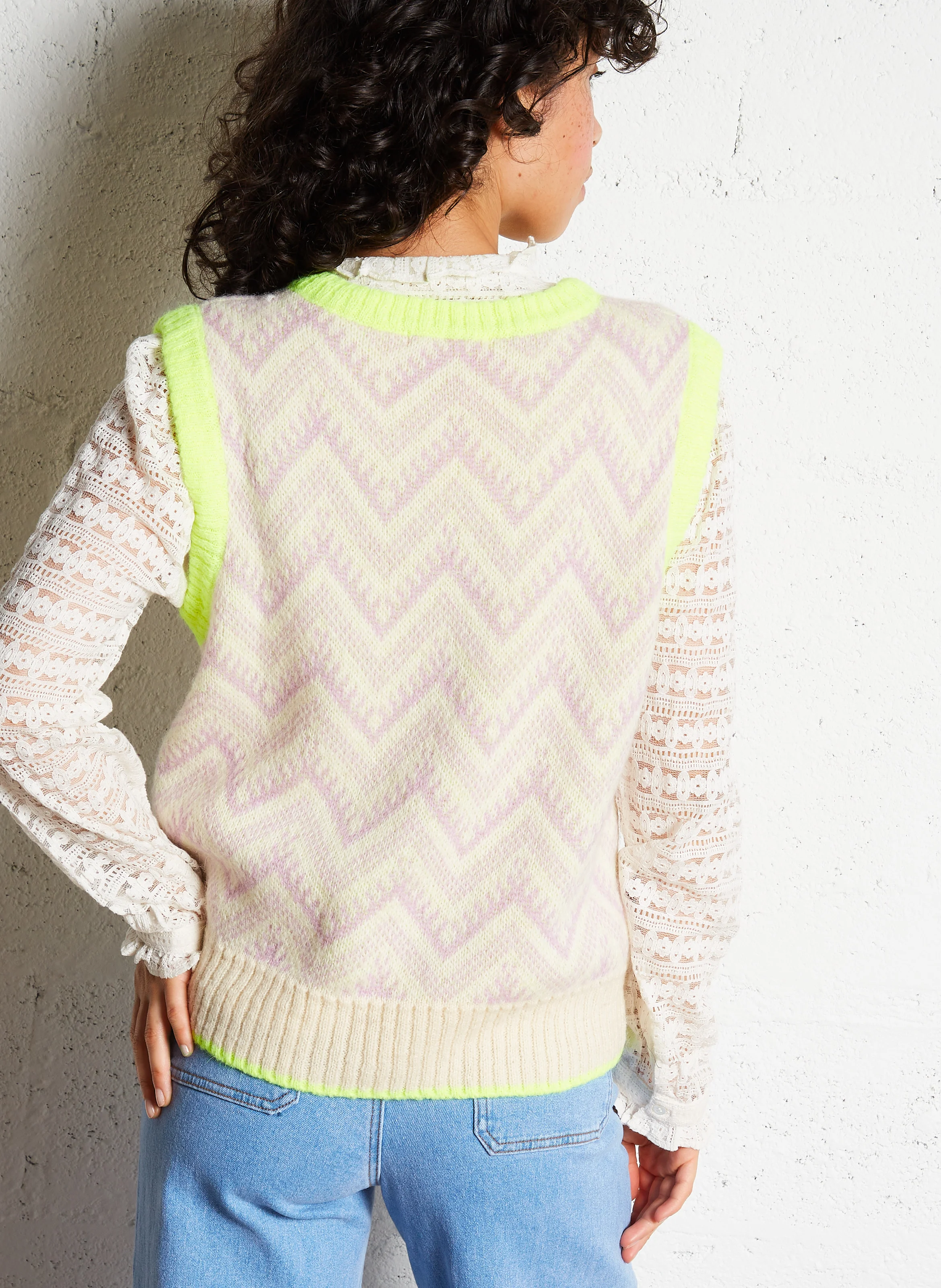 PICANTE - Pull ample sans manches imprimé | Multicolore