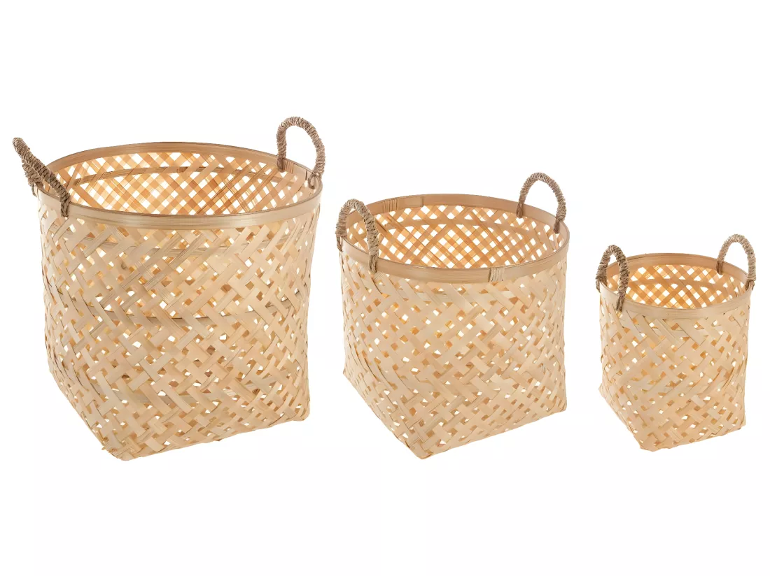 Set de 3 Paniers de rangement en Bambou