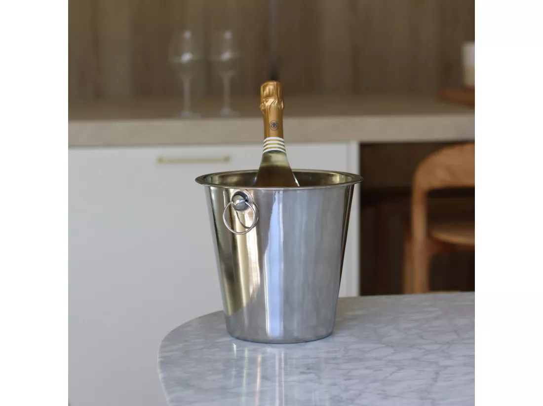 Novastyl - Seau A Champagne En Acier Inoxydable Avec Poignees
