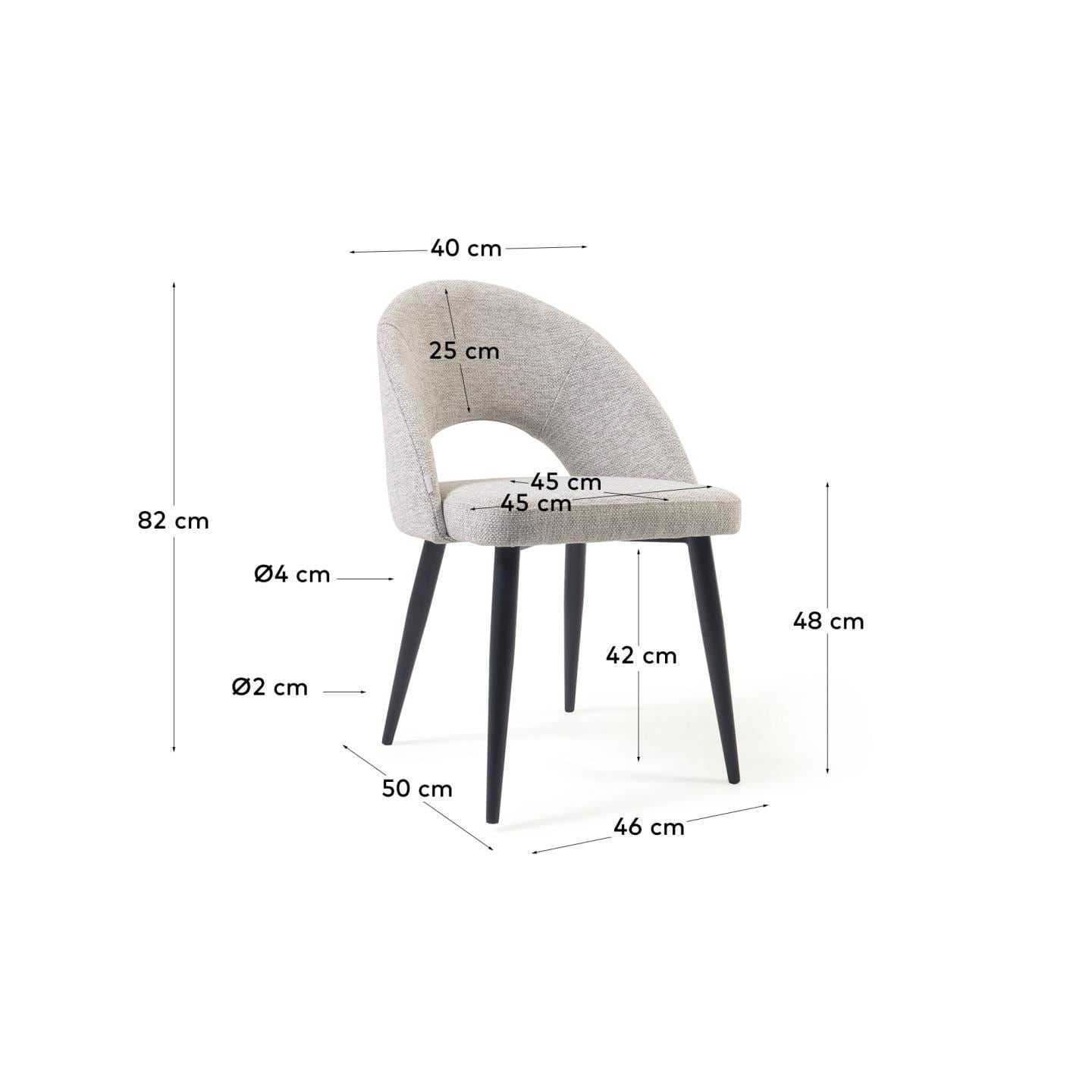 Kave Home Stuhl MAEL beige/schwarz