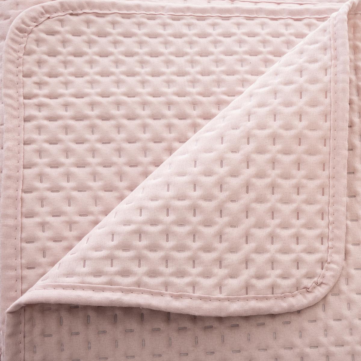DESSUS DE LIT ET 2 TAIES DOLCE ROSE POUDRE 260X240CM