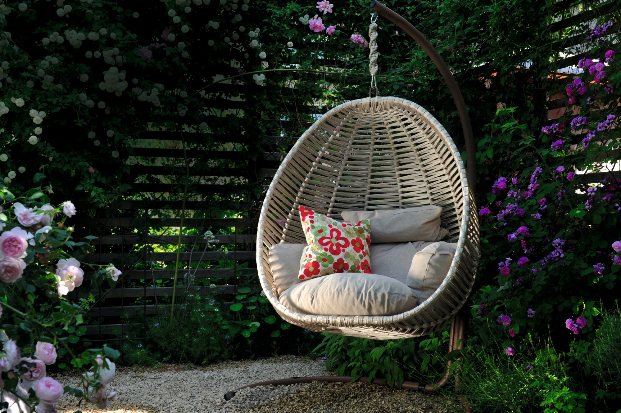 Freischaukler 'Alexis'  mit Polstern, beige, H 200 cm, B 115 cm, T 120 cm günstig bestellen