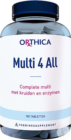 Orthica Multi 4 All Complément Alimentaire Multi Complet Avec Herbes Et Enzymes 180 Comprimés