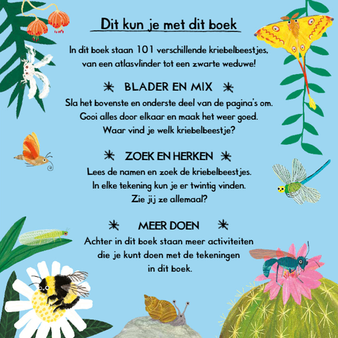 Er zitten 101 kriebelbeestjes in dit boek