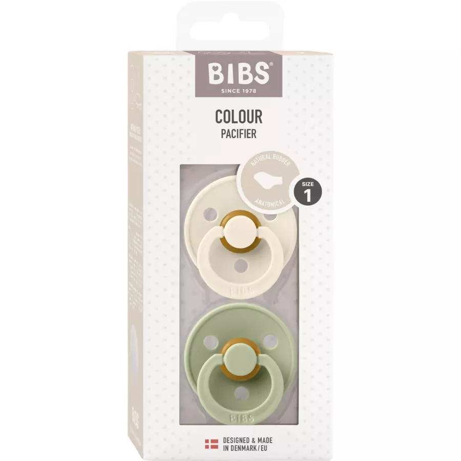 BIBS® Schnuller Colour Anatomischer Sauger Sage & Ivory 0-6 Monate, 2 Stk.