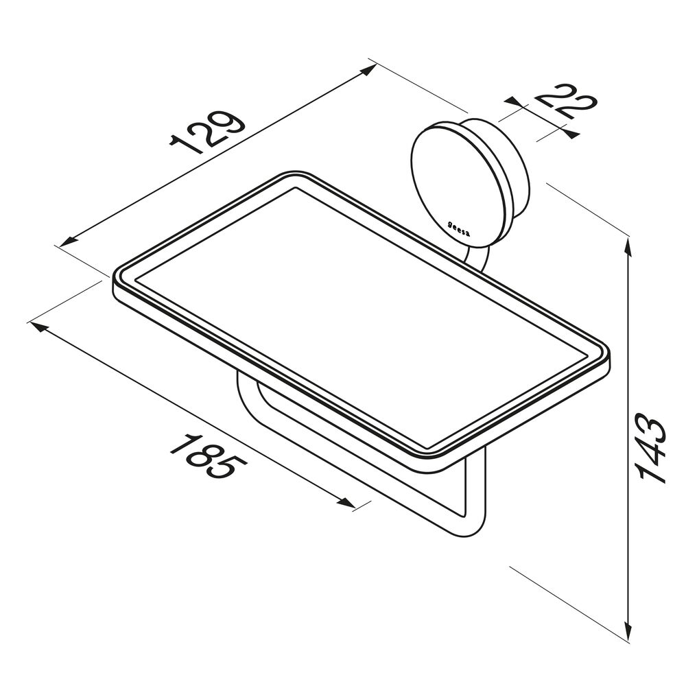 Geesa Opal toiletrolhouder met planchet zwart