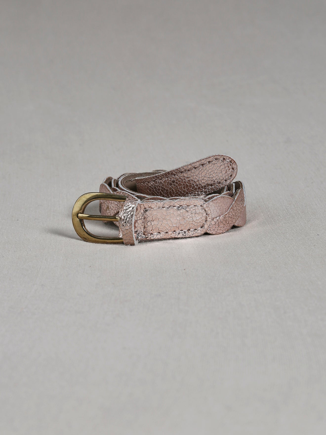 Ceinture tressée en cuir fille