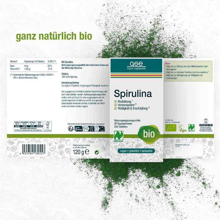 Spirulina 500 mg Bio Naturland Tabletten, 240 St