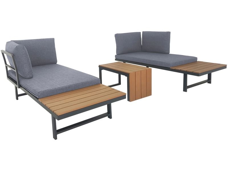 NORDIcated Loungeset Lain Alu Frame Elegantes und vielseitiges Alu-Sofa-Set für drinnen und draussen