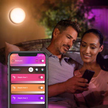 Philips Hue muurlamp Daylo RVS - wit en gekleurd licht 15W
