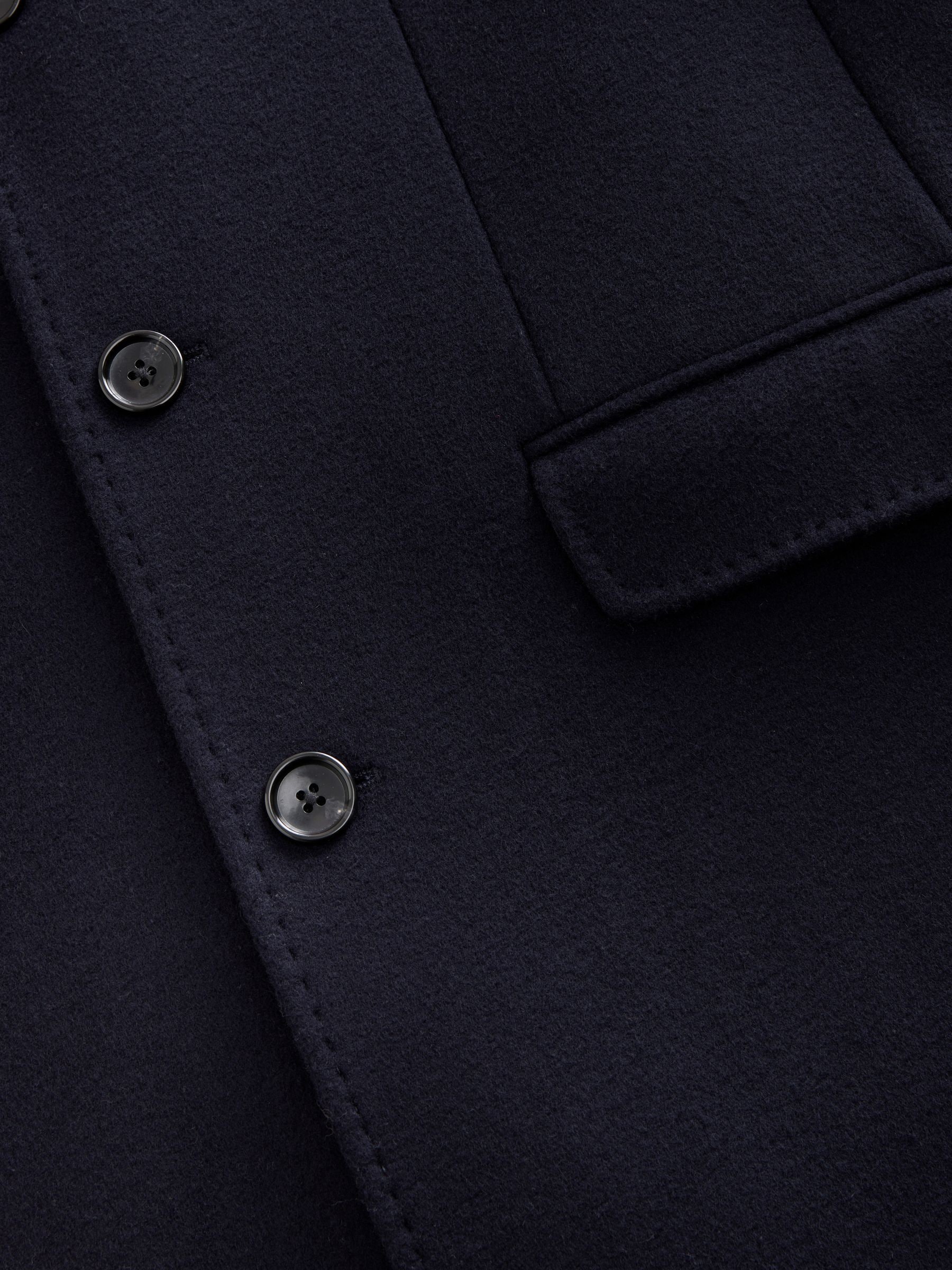 Donkerblauw - Signature soft touch wolrijke Epsom-jas